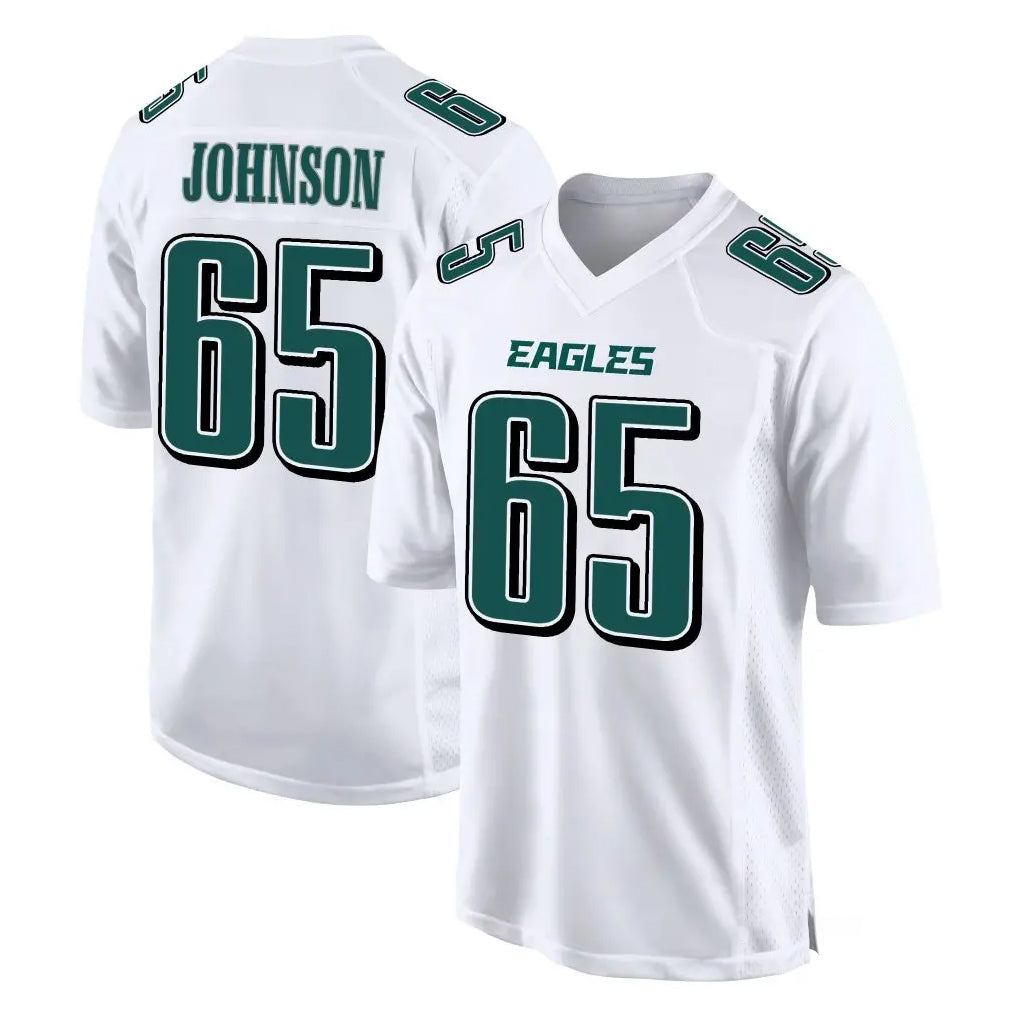 P.Eagles #65 Lane Johnson Player White Tundra Fashion Home Game Gdoa Stitched Jerseys