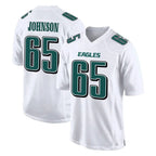 P.Eagles #65 Lane Johnson Player White Tundra Fashion Home Game Gdoa Stitched Jerseys