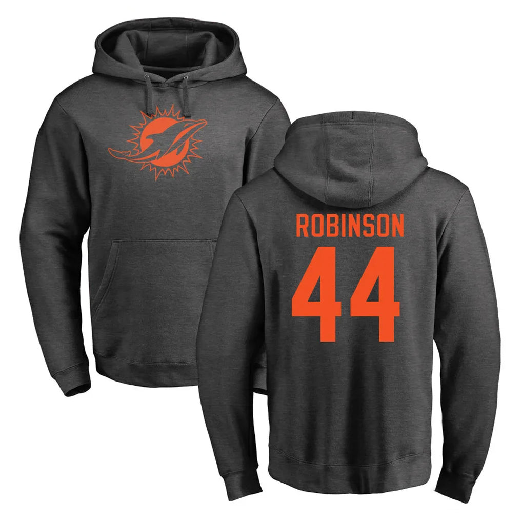 M.Dolphins #44 Chop Robinson Player Darkgray Pullover Hoodies Limited Gdoa Stitched Jerseys