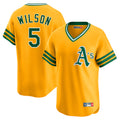 Athletics #5 Jacob Wilson Player Gold Cooperstown Collection T-shirt Game Gdoa Stitched Jerseys