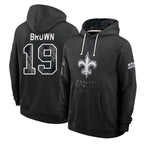 NO.Saints #19 Barion Brown Player 2026 Black Logo Pullover Hoodies Limited Game Gdoa Stitched Jerseys
