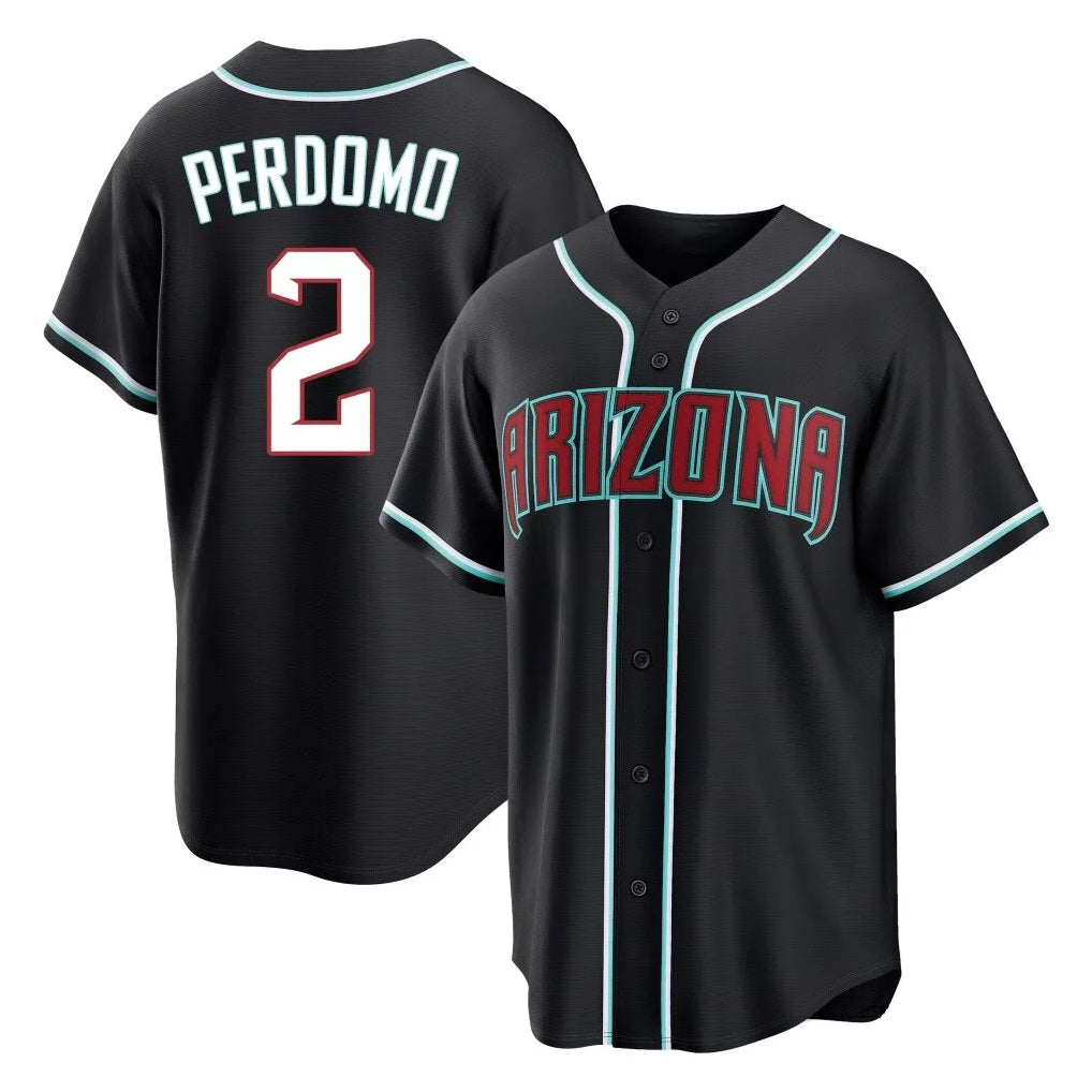 A.Diamondbacks #2 Geraldo Perdomo Player Black Home Game Gdoa Stitched Jerseys