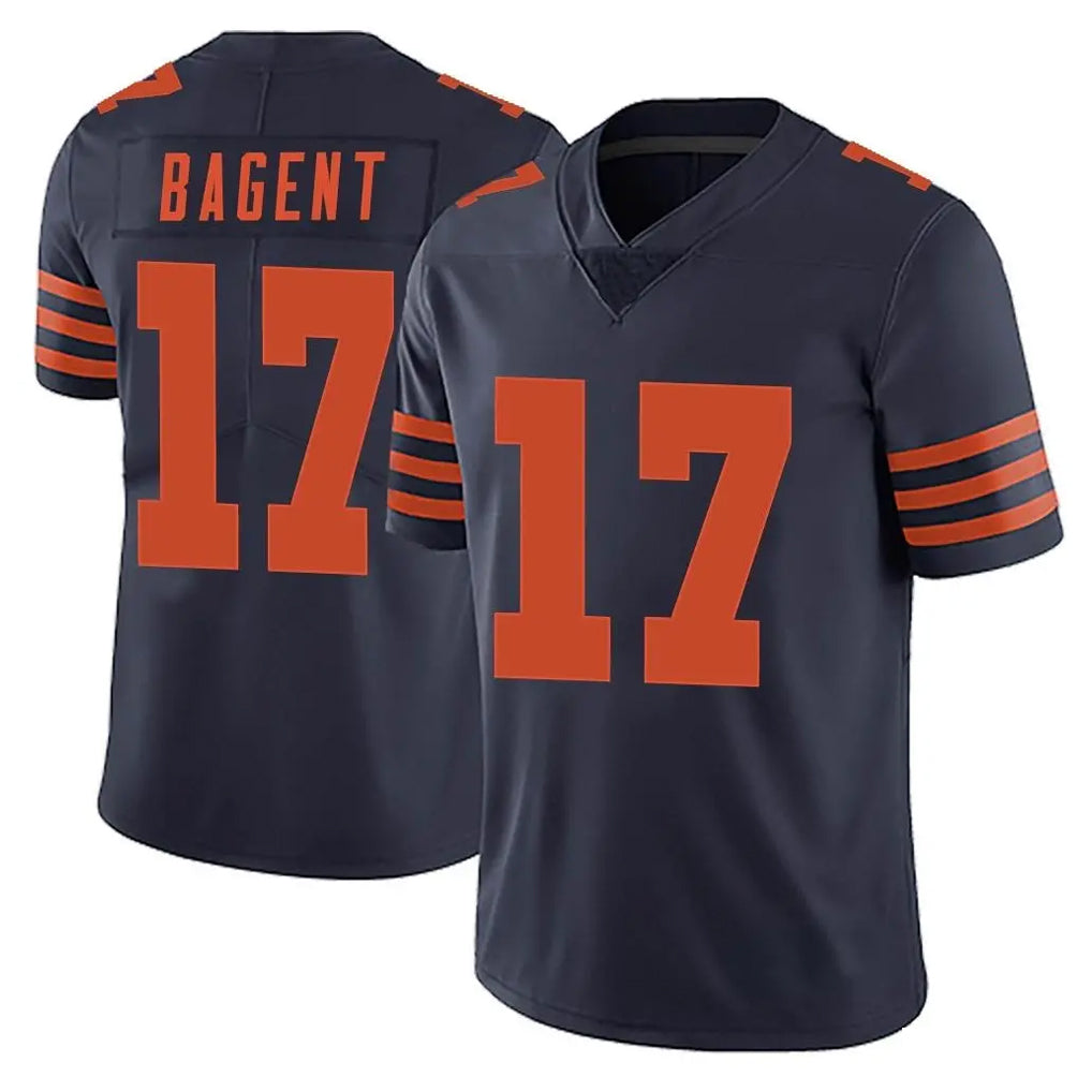 C.Bears #17 Tyson Bagent Player Navy Blue Alternate Vapor Untouchable Limited Gdoa Stitched Jerseys