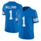 D.Lions #1 Jameson Williams Player Blue Limited Vapor F.U.S.E. Alternate Home Game Gdoa Stitched Jerseys