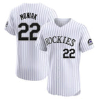 C.Rockies #22 Mickey Moniak Player White Limited Elite Home Gdoa Stitched Jerseys