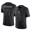M.Vikings #71 Christian Darrisaw Player Black Reflective LImited Home Game Gdoa Stitched Jerseys