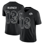 LA.Rams #13 Kurt Warner Player Black Limited 2026 Salute to Service Home Game Gdoa Stitched Jerseys