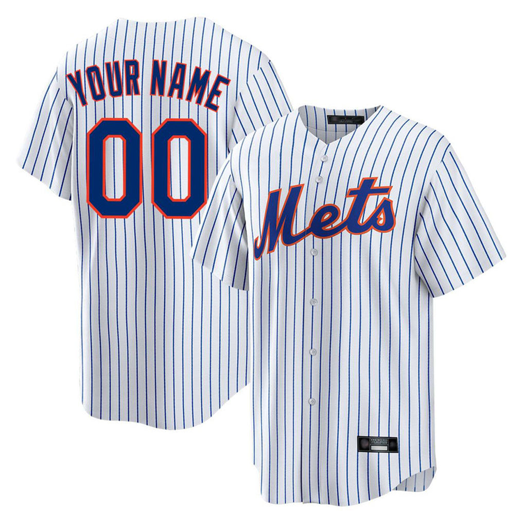 Custom NY.Mets White Home Game Any Name & Number Gdoa Stitched Jerseys