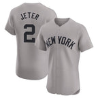 NY.Yankees #2 Derek Jeter Player Gray Limited Elite Home Fdoa Stitched Jerseys