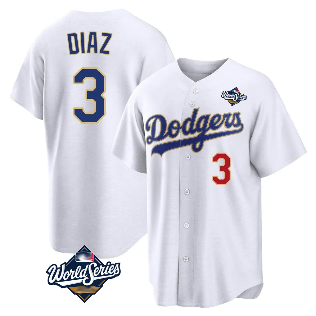 LA.Dodgers #3 Edwin D¨ªaz Player Gold White World Series World Series 2026 Collection Stadium Limited Fdoa Stitched Jerseys