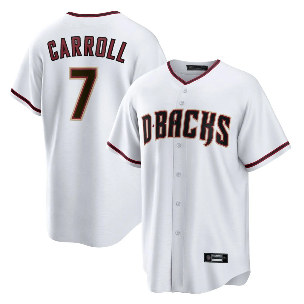 A.Diamondbacks #7 Corbin Carroll Player White Home Game Gdoa Stitched Jerseys