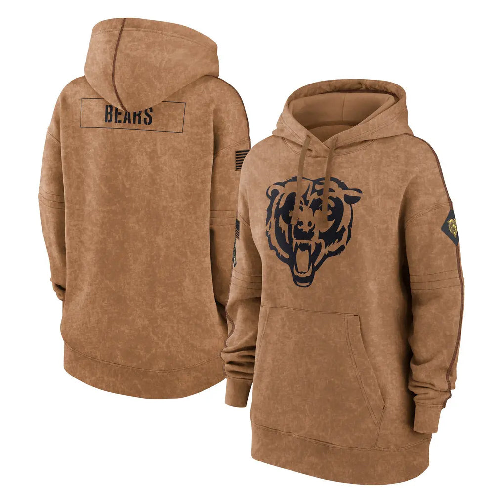 C.Bears ## Bears Blank Player Brown Salute to Service Pullover Hoodies Limited Gdoa Stitched Jerseys