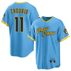 M.Brewers #11 Jackson Chourio Player Light Blue City Connect Home Game Fdoa Stitched Jerseys