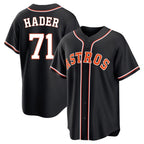 H.Astros #71 Josh Hader Player Black Fashion Out Home Game Gdoa Stitched Jerseys