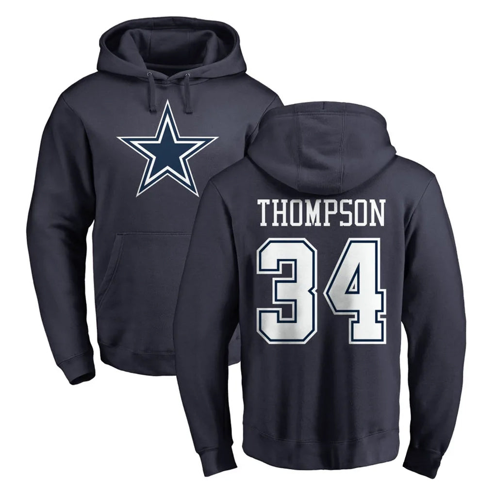 D.Cowboys #34 Jalen Thompson Player Navy Pullover Hoodies Limited Gdoa Stitched Jerseys