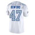 B.Bills #47 Christian Benford Player White Rivalries Collection Limited Home Game Gdoa Stitched Jerseys