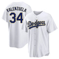 LA.Dodgers #34 Fernando Valenzuela Player Gold White 2026 Collection Stadium Game Fdoa Stitched Jerseys