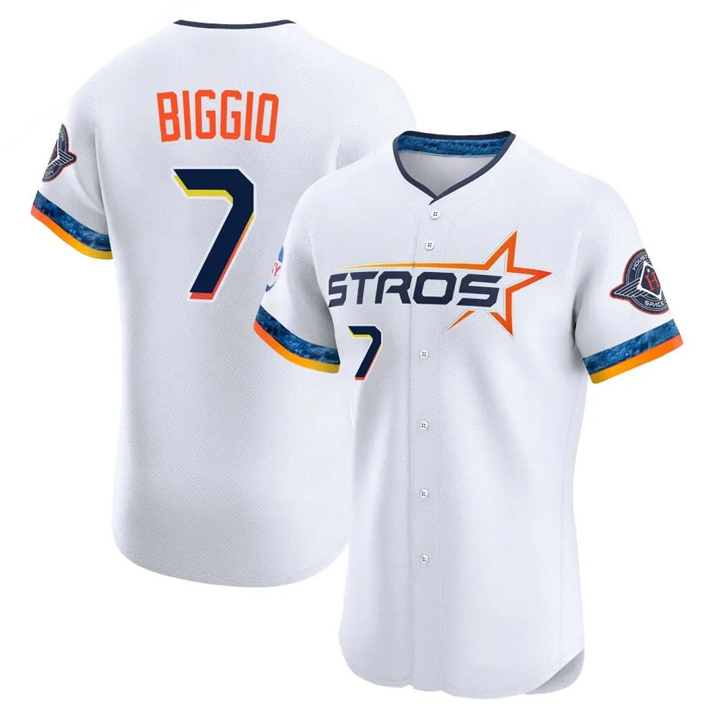 H.Astros #7 Craig Biggio Player White City Connect Limited Elite Home Gdoa Stitched Jerseys
