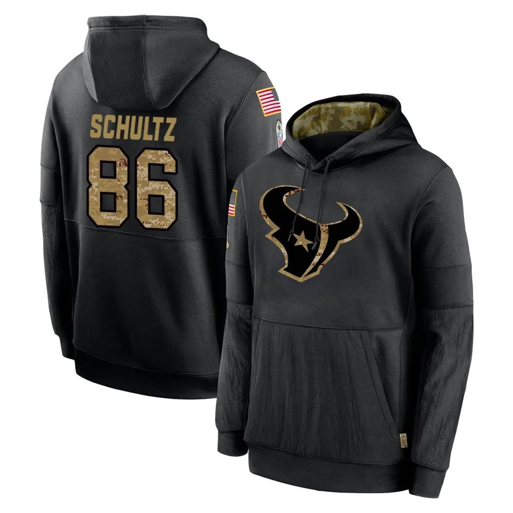 H.Texans #86 Dalton Schultz Player Black Salute to Service Hoodies Limited Game Gdoa Stitched Jerseys