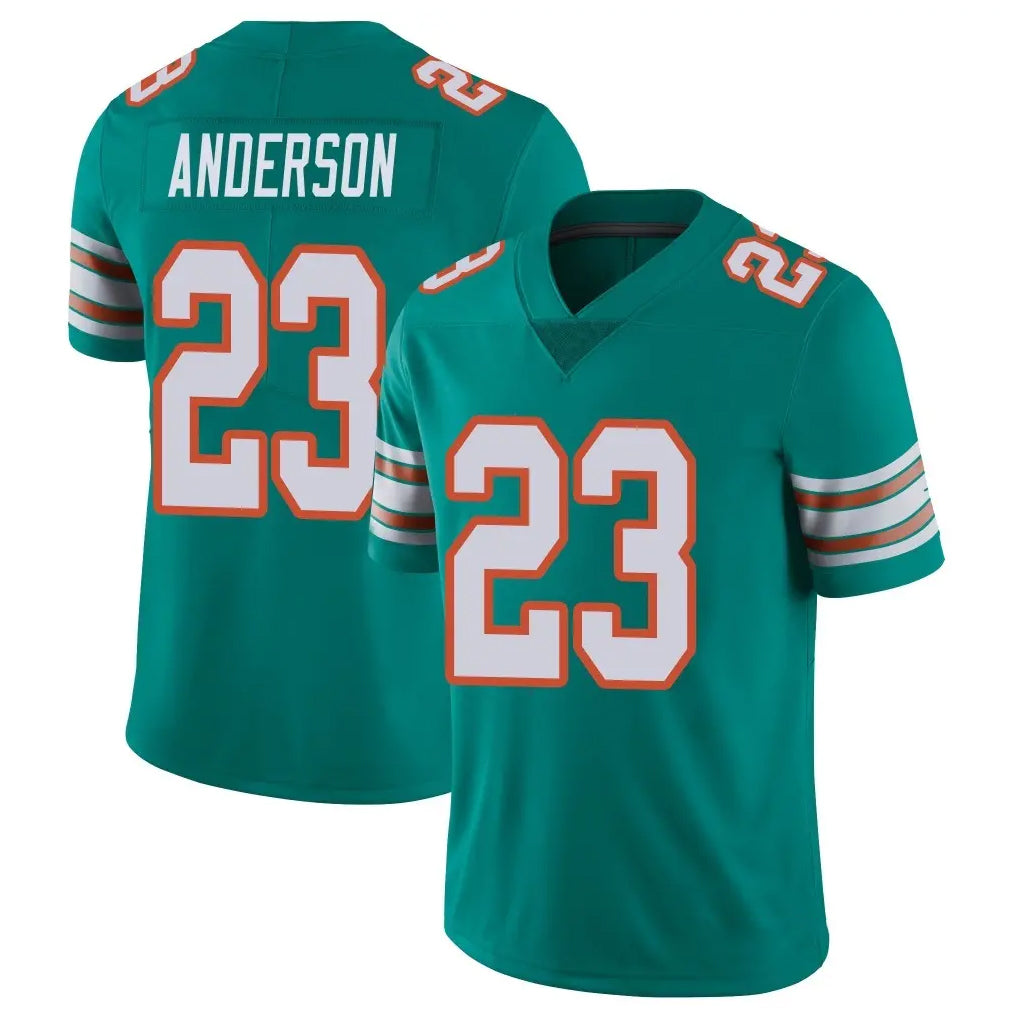 M.Dolphins #23 Zayne Anderson Player Aqua Limited Alternate Vapor Untouchable Home Game Gdoa Stitched Jerseys