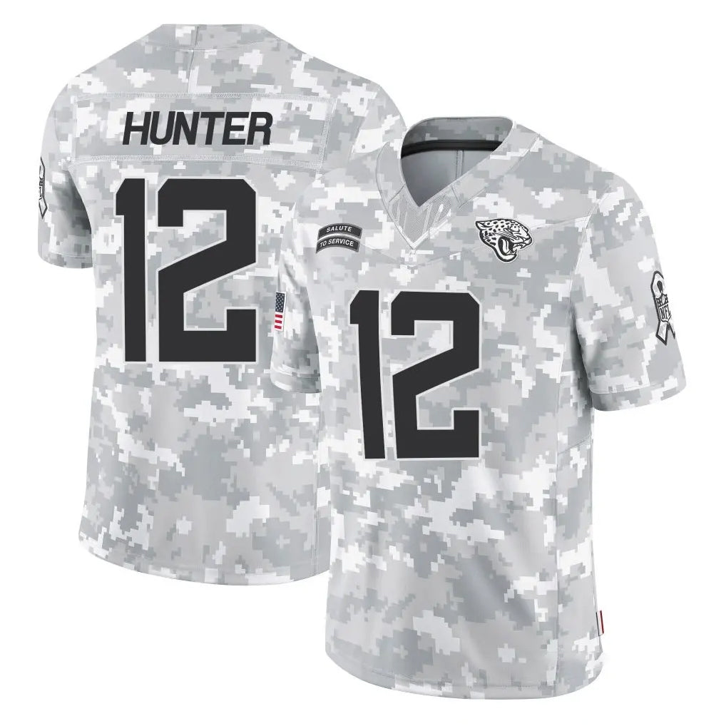 J.Jaguars #12 Travis Hunter Player Arctic Camo Salute To Service Limited Game Gdoa Stitched Jerseys