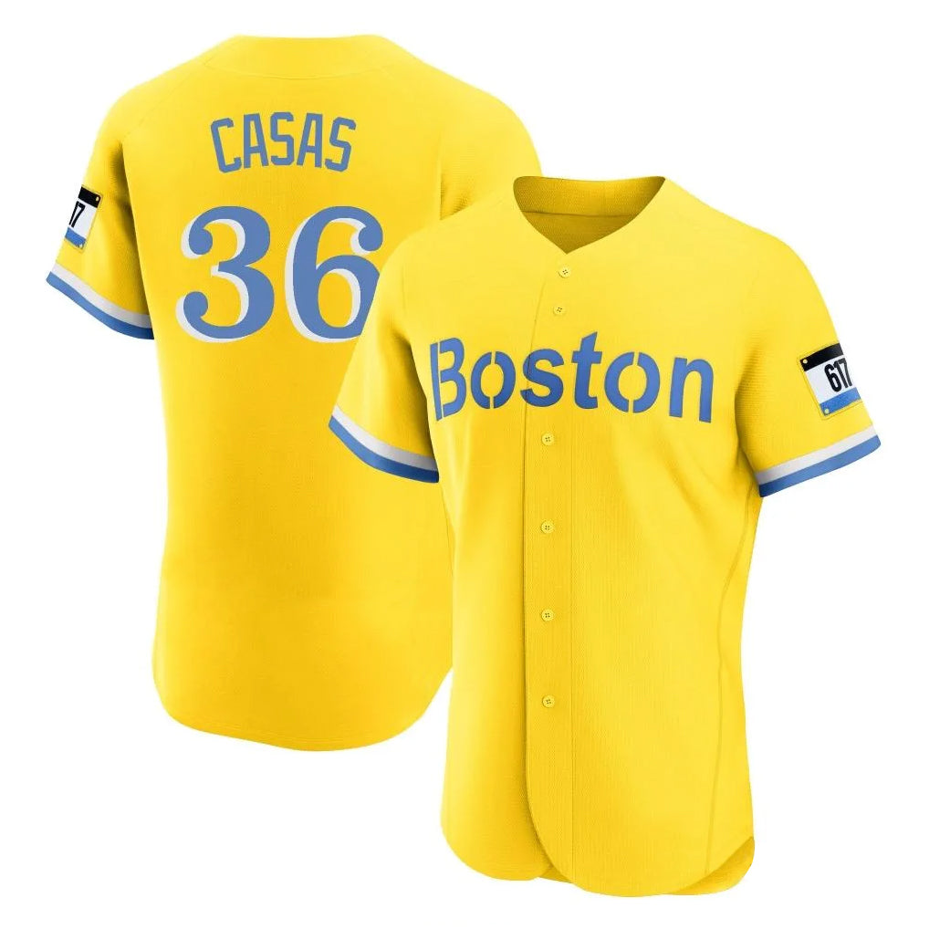 B.Red Sox #36 Triston Casas Player Yellow Limited Elite Home Game Gdoa Stitched Jerseys