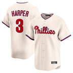 P.Phillies #3 Bryce Harper Player Cream Home Limited Fdoa Stitched Jerseys