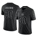C.Bengals #30 Chase Brown Player Black Reflective Limited Game Gdoa Stitched Jerseys