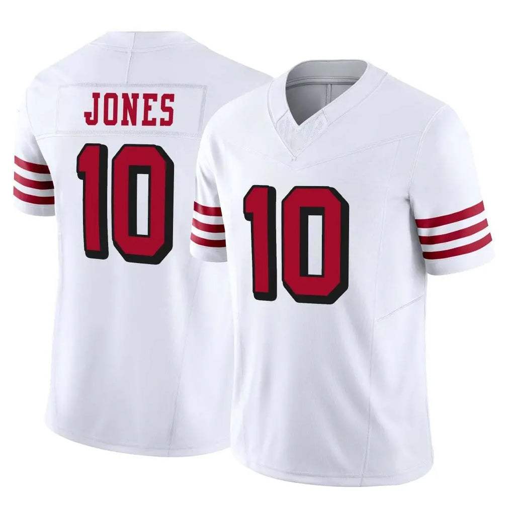 SF.49ers #10 Mac Jones Player White Limited Alternate Vapor F.U.S.E. Home Game Gdoa Stitched Jerseys