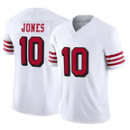 SF.49ers #10 Mac Jones Player White Limited Alternate Vapor F.U.S.E. Home Game Gdoa Stitched Jerseys