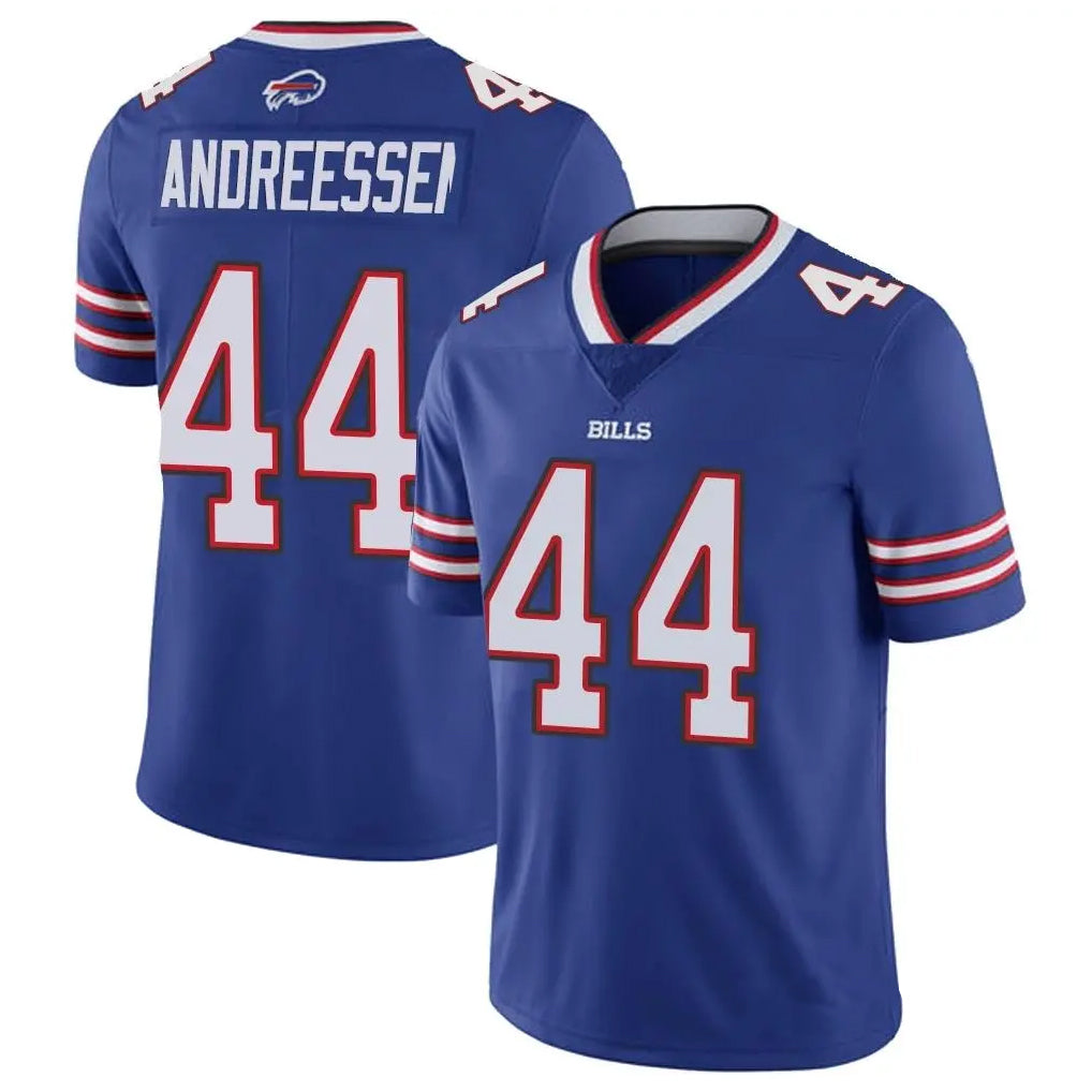 B.Bills #44 Joe Andreessen Player Royal Vapor Untouchable Limited Gdoa Stitched Jerseys