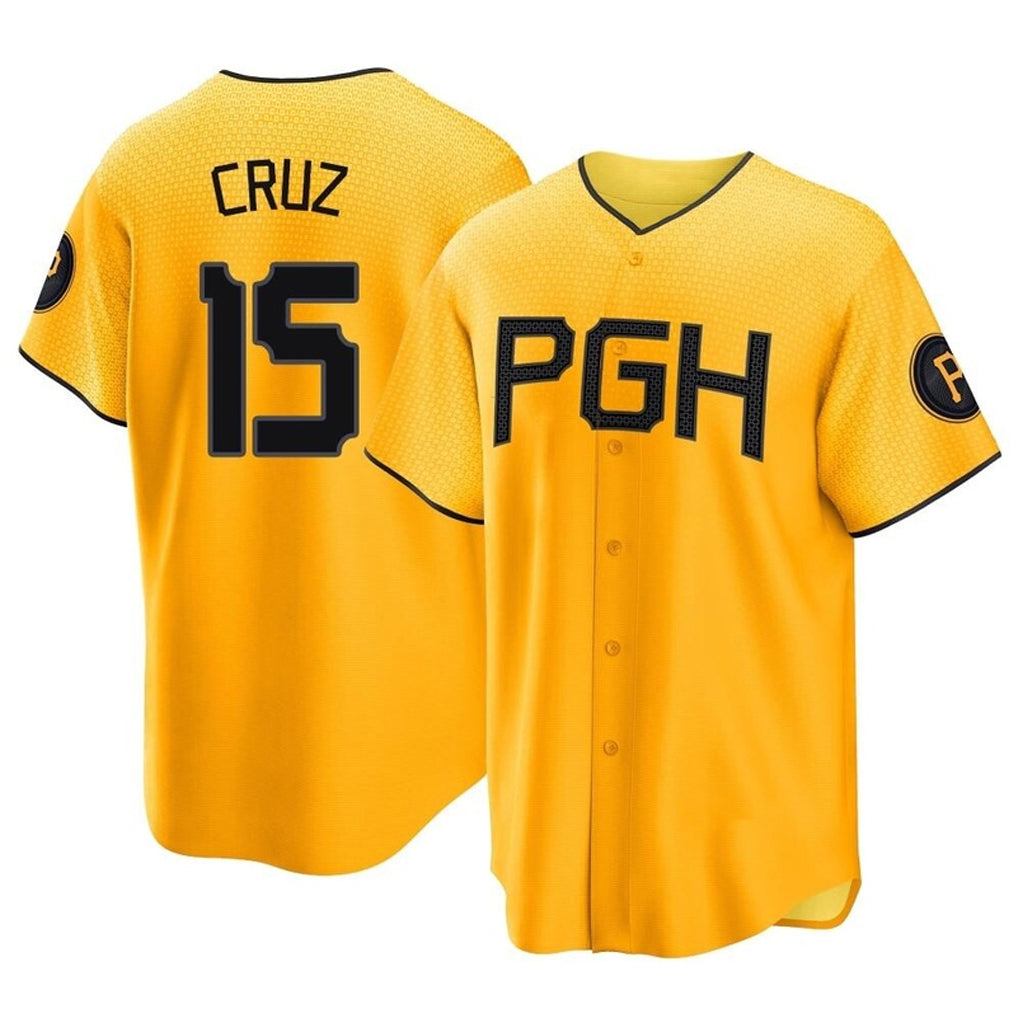 P.Pirates #15 Oneil Cruz Player Gold City Connect Home Game Fdoa Stitched Jerseys