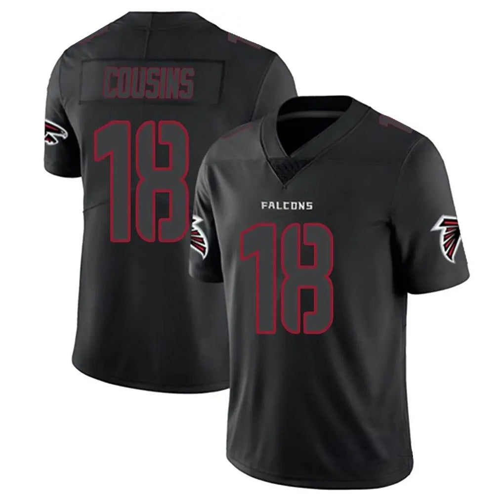 A.Falcons #18 Kirk Cousins Player Black Impact Limited Game Gdoa Stitched Jerseys