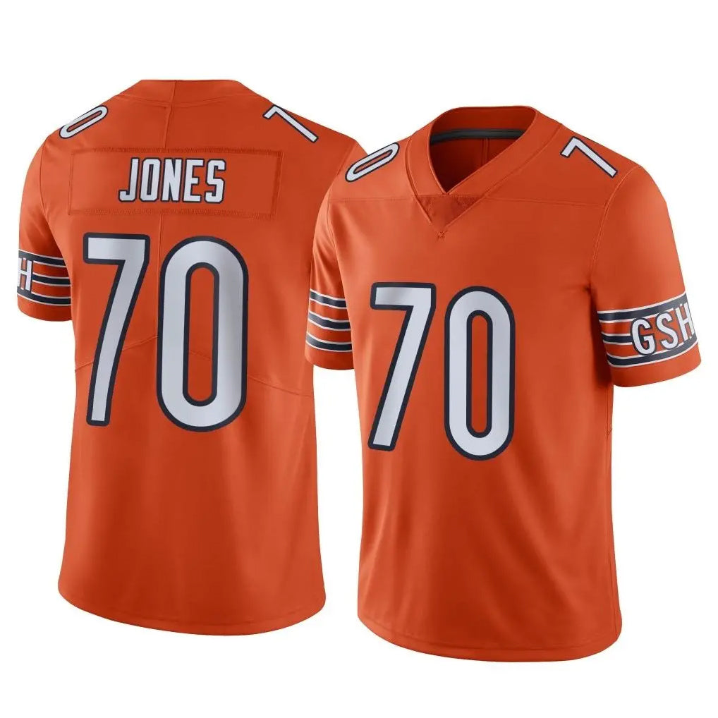 C.Bears #70 Braxton Jones Player Orange Alternate Vapor Limited Home Game Gdoa Stitched Jerseys