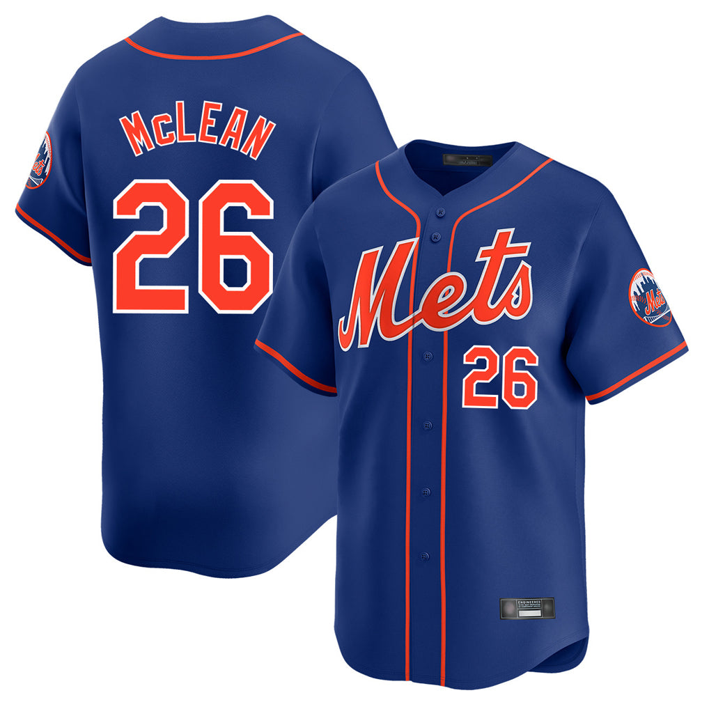 NY.Mets #26 Nolan McLean Player Royal Home Limited Fdoa Stitched Jerseys