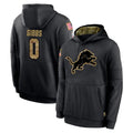 D.Lions #0 Jahmyr Gibbs Player Black Salute to Service Hoodies Limited Game Gdoa Stitched Jerseys