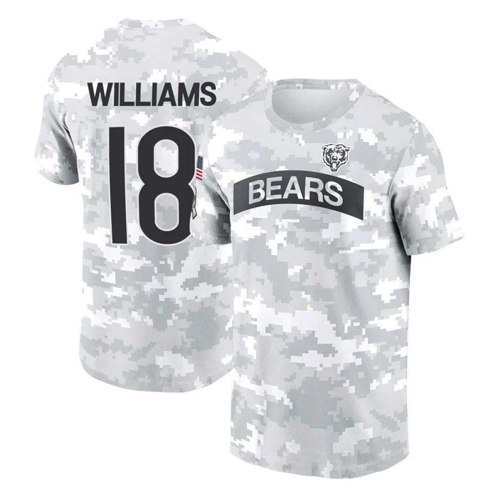 C.Bears #18 Caleb Williams Player Arctic Camo Salute to Service Performance T-Shirt Limited Gdoa Stitched Jerseys