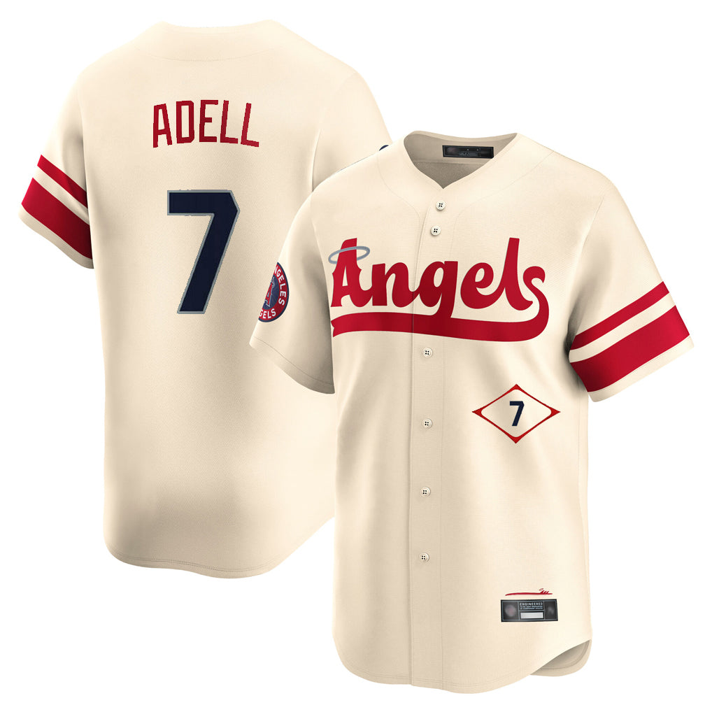 LA.Angels #7 Jo Adell Player Cream City Connect Limited Home Fdoa Stitched Jerseys