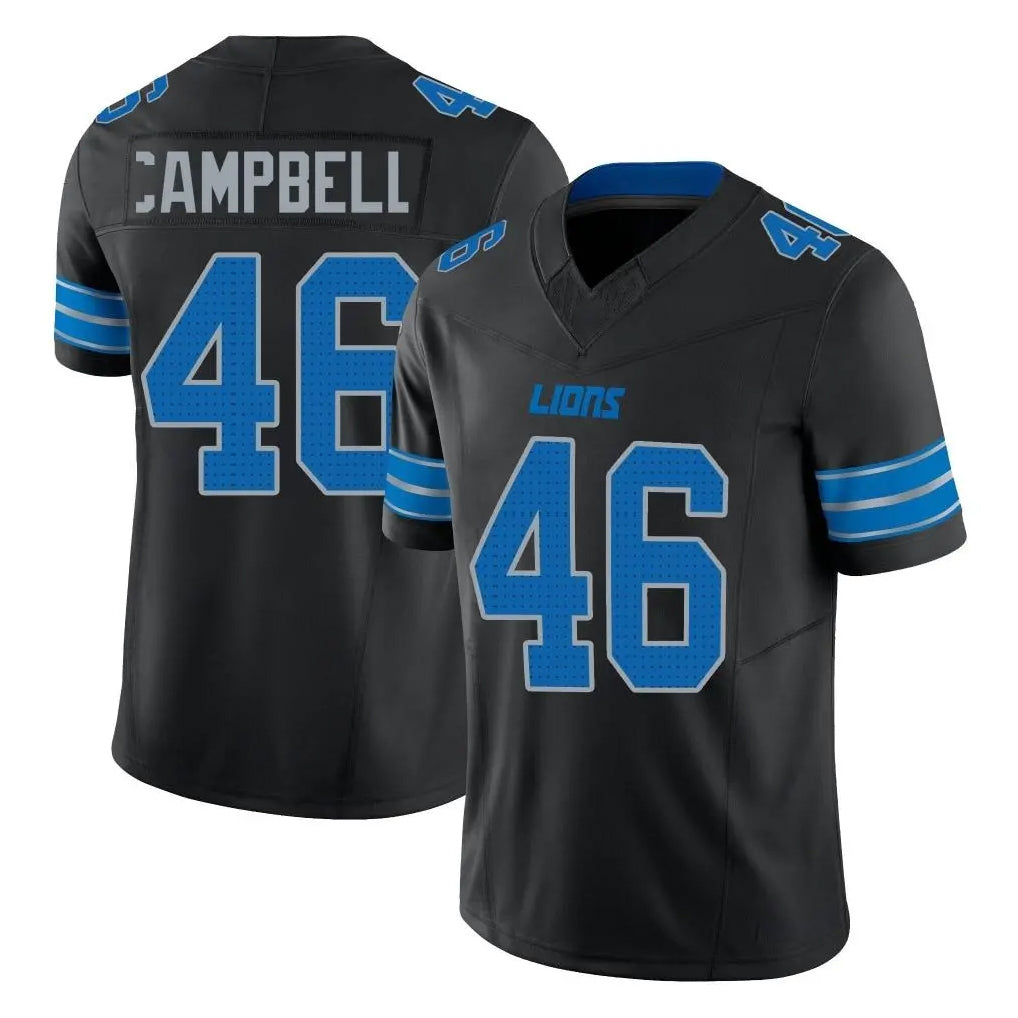 D.Lions #46 Jack Campbell Player Black Alternate Vapor F.U.S.E. Limited Home Game Gdoa Stitched Jerseys