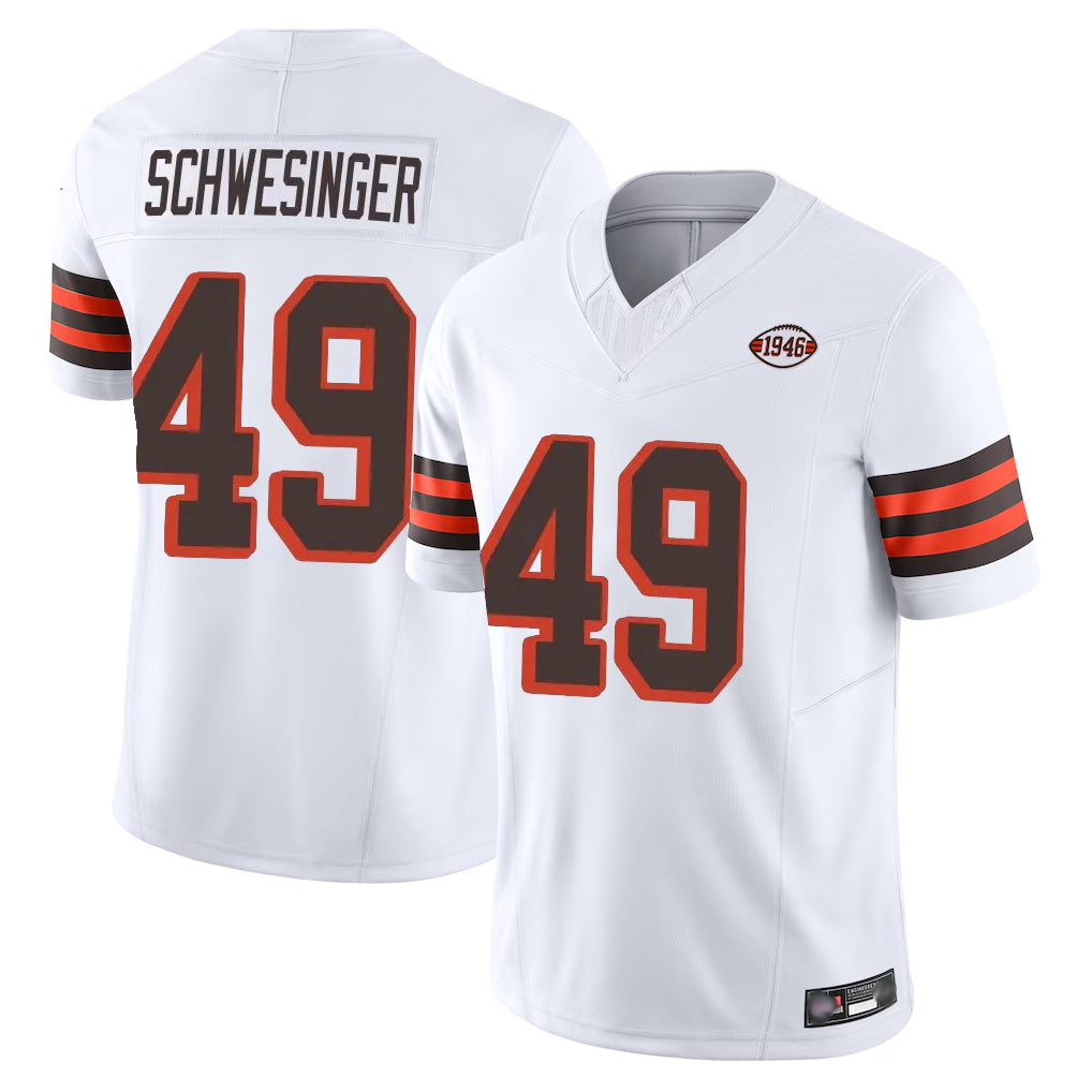 C.Browns #49 Carson Schwesinger Player White Limited Vapor F.U.S.E. Alternate Game Gdoa Stitched Jerseys