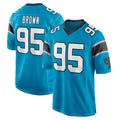 C.Panthers #95 Derrick Brown Player Blue Game Gdoa Stitched Jerseys