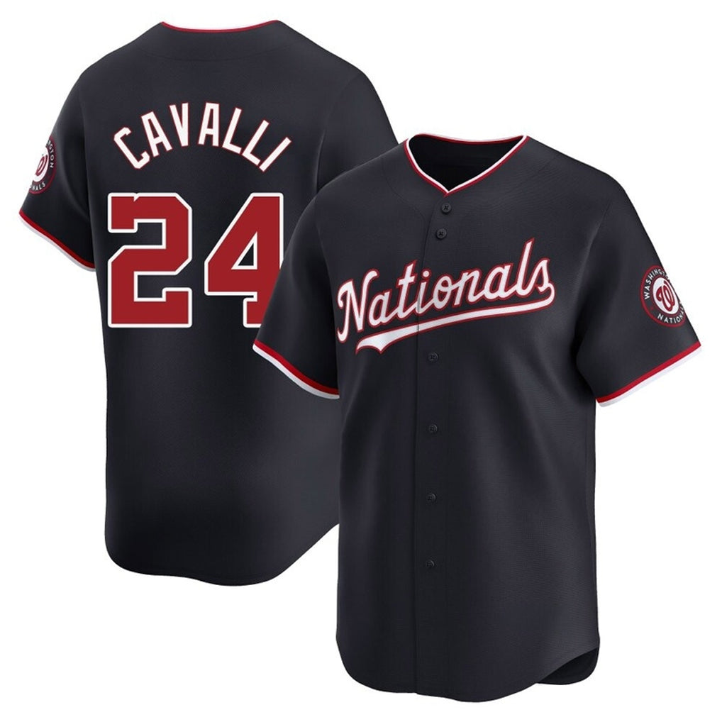 W.Nationals #24 Cade Cavalli Player Navy Alternate Limited Replica Fdoa Stitched Jerseys