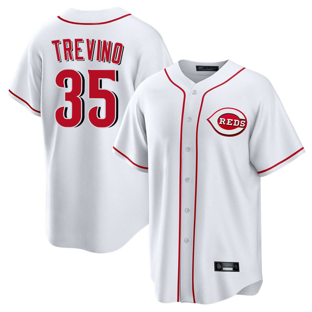 C.Reds #35 Jose Trevino Player White Game Home Gdoa Stitched Jerseys