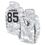 A.Cardinals #85 Trey McBride Player Camo Salute to Service Hoodies Gdoa Stitched Jerseys