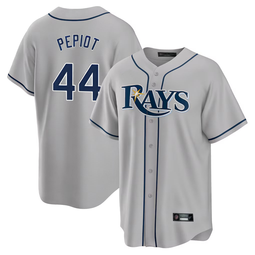 T.Bay Rays #44 Ryan Pepiot Player Gray Home Limited Fdoa Stitched Jerseys