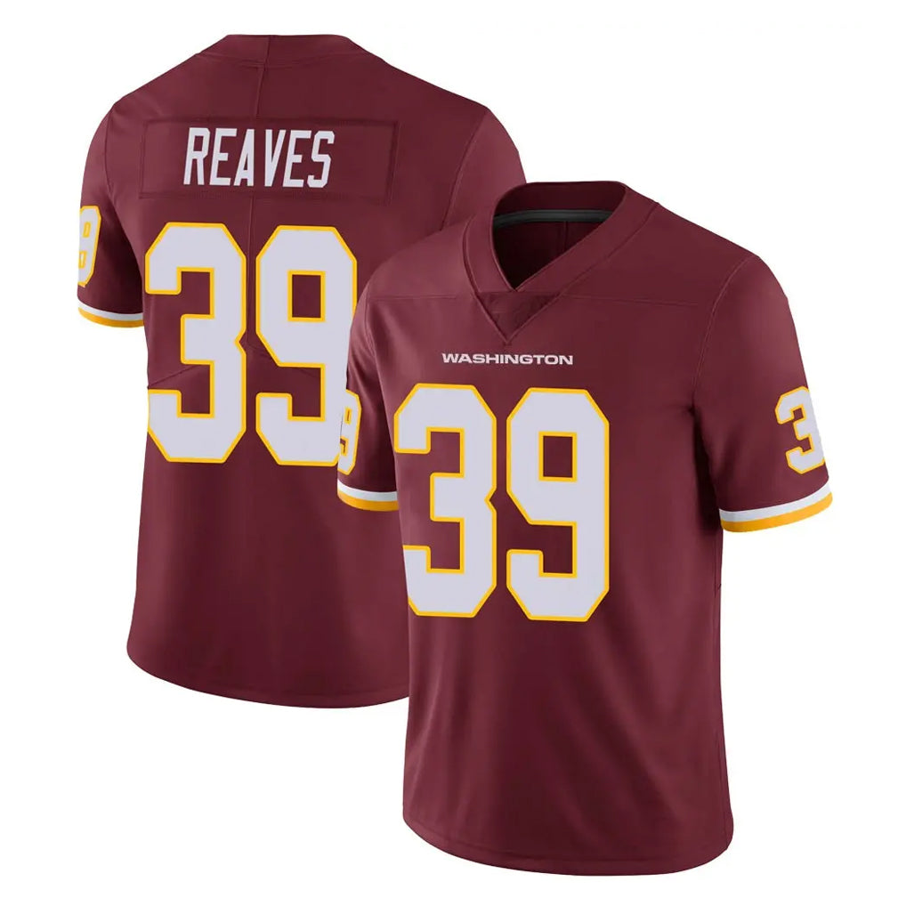 W.Commanders #39 Jeremy Reaves Player Burgundy Limited Team Color Vapor Untouchable Home Game Gdoa Stitched Jerseys