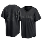 C.Reds #28 Eugenio Su¨¢rez Player Black T-shirt Game Home Gdoa Stitched Jerseys