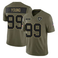 NO.Saints #99 Chase Young Player Olive 2025 Salute To Service Limited Gdoa Stitched Jerseys