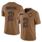 KC.Chiefs #2 Tyquan Thornton Player Brown Salute To Service Limited Gdoa Stitched Jerseys