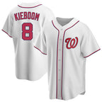 W.Nationals #8 Carter Kieboom Player White Home Replica Game Fdoa Stitched Jerseys